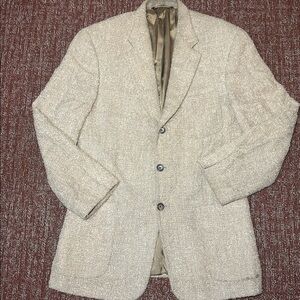 Jack Victor Textured Alpaca Wool Vintage Cream Blazer